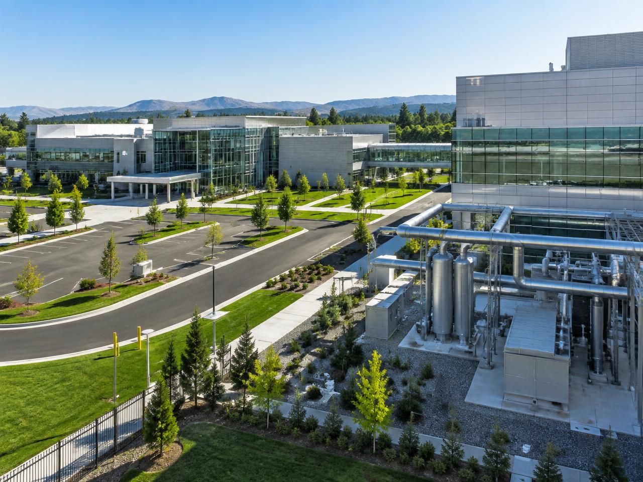 Large modern facility and operations campus